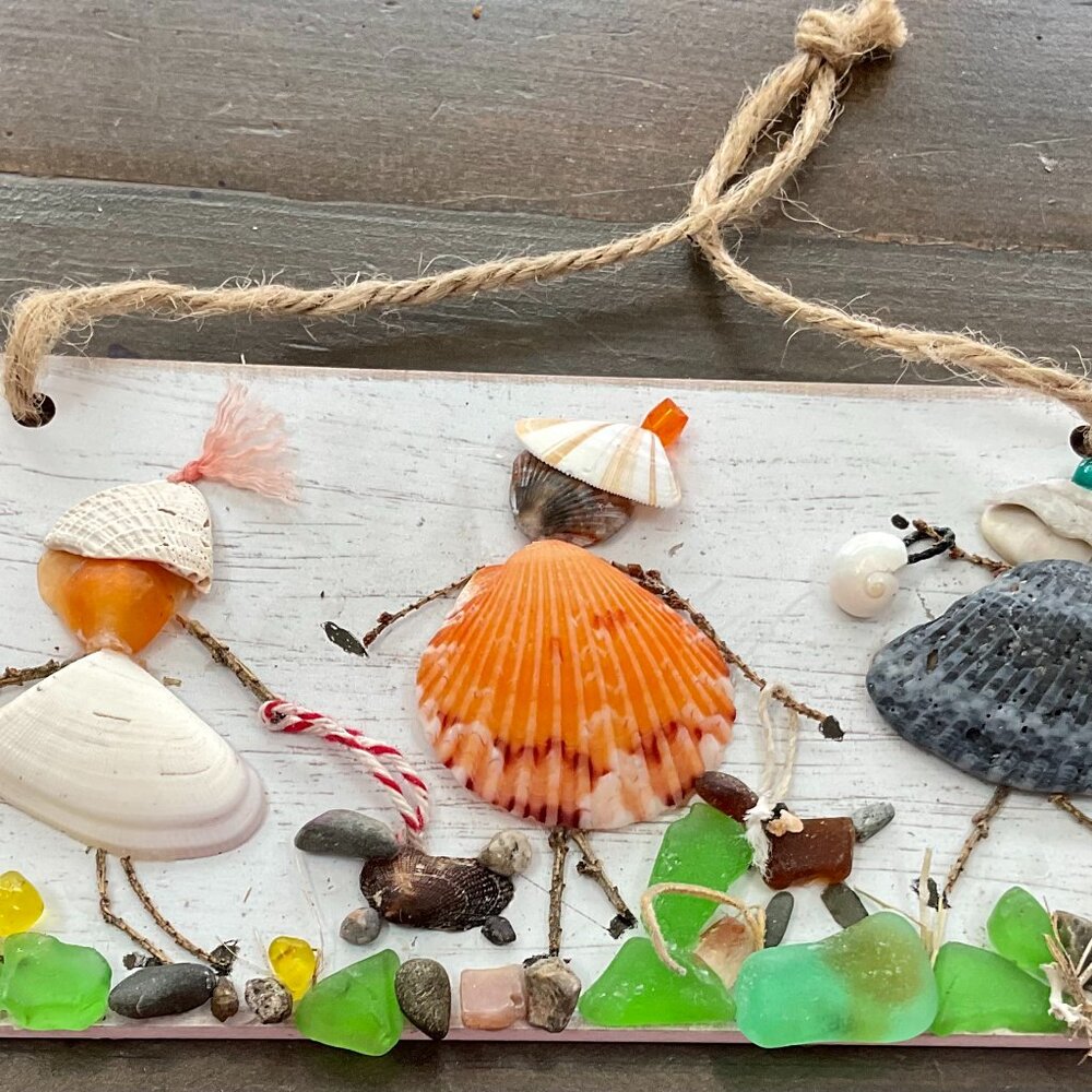 Colorful Seashell Art Plaque